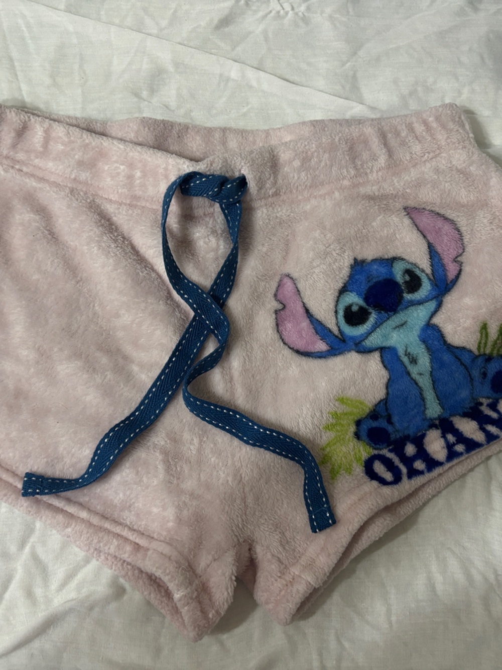 Pink Plush sleep Lounge Shorts comfort Drawstring Lilo Stitch soft warm U